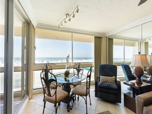 Views of the gulf from the bedroom and living room